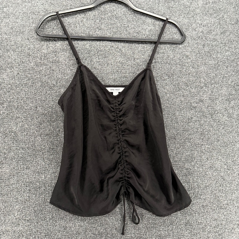 Womens Y2K Top Size S Black V-Neck Sleeveless Fairy Grunge Whimsigoth Goth Party